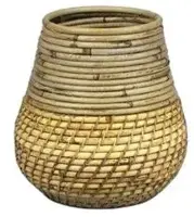 Van der Leeden bloempot stripe/lombok 24x25cm grijs/blond kopen?