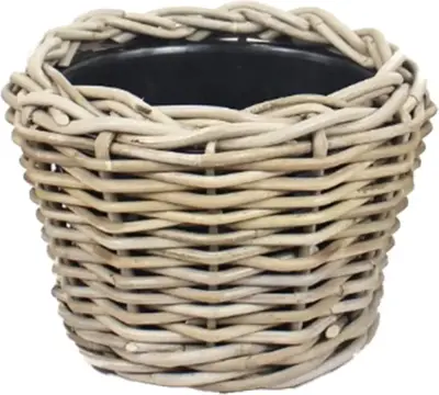 Van der Leeden Drypot Rattan 20x15cm Grijs - afbeelding 1