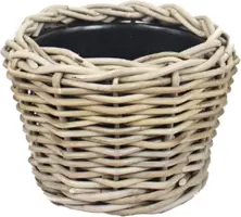 Van der Leeden Drypot Rattan 20x15cm Grijs - afbeelding 1