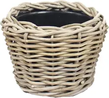 Van der Leeden Drypot Rattan 24x18cm Grijs - afbeelding 1