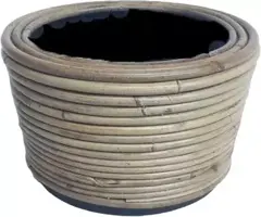 Van der Leeden Drypot rotan stripe grey 24x14cm rond kopen?