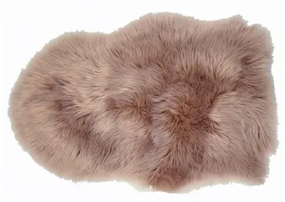 van der Leeden kleedje polyester schapenvacht 65x90cm old pink