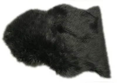 van der Leeden kleedje polyester schapenvacht 65x90cm steel