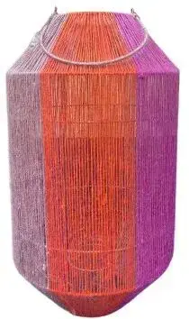 Van der Leeden Lantaarn jute natural / orange / fuchsia d 34x60 cm