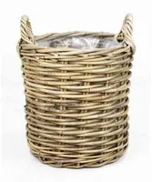 Van der Leeden Mand Rotan Grijs – Ø30 x H28 cm - afbeelding 1