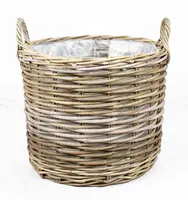 Van der Leeden Mand Rotan Grijs – Ø45 x H38 cm - afbeelding 1