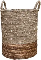 Van der Leeden Mand Sulawesi Abaca Naturel met Schelpen – Ø38 x H47 cm - afbeelding 2