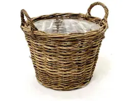 Van der Leeden Mandwerk BV bloemenmand plantaardig d40h30cm brown kopen?