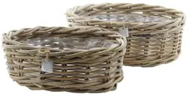 Van der Leeden Mandwerk BV bloemenmand rotan 32x44x15cm grijs - afbeelding 1