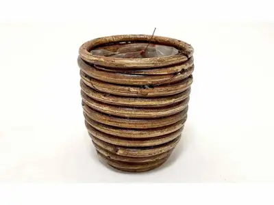 Van der Leeden Mandwerk BV bloempot rotan d10h9cm bronze - afbeelding 1