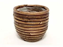 Van der Leeden Mandwerk BV bloempot rotan d7h8cm bronze kopen?