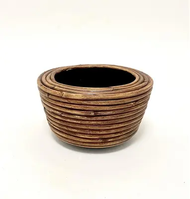 Van der Leeden Mandwerk BV drypot rotan d19h12cm bronze - afbeelding 2