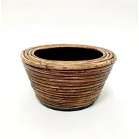 Van der Leeden Mandwerk BV drypot rotan d23h14cm bronze - afbeelding 2