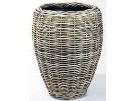 Van der Leeden Mandwerk BV drypot rotan d48h62cm grijs - afbeelding 1