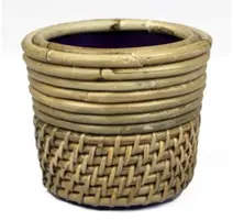 Van der Leeden Mandwerk BV drypot rotan lombok d14h12cm grijs - afbeelding 1