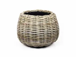Van der Leeden Mandwerk BV drypot tina rotan d55h44cm grijs kopen?