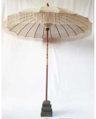 Van der Leeden Mandwerk BV parasol  bali macramé d185h260cm naturel