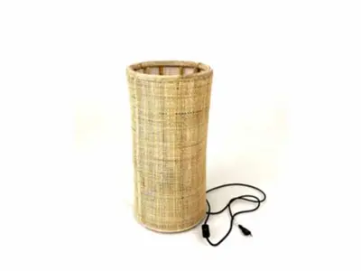 Van der Leeden Mandwerk BV vloerlamp webbing rotan d30h60cm blond - fijn