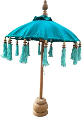 van der Leeden ornament hout bali parasol 50x75cm azure