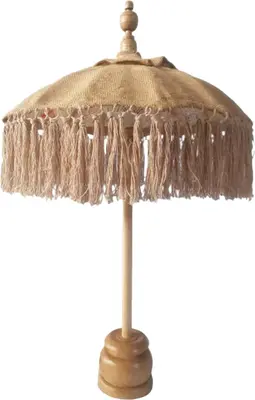 van der Leeden ornament hout bali parasol 50x75cm jute