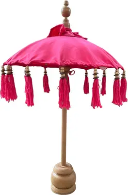 van der Leeden ornament hout bali parasol 50x75cm pink