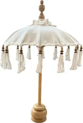 van der Leeden ornament hout bali parasol 50x75cm white