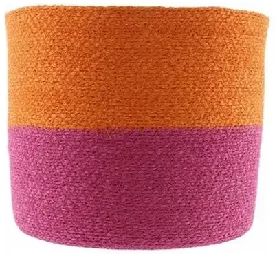 van der Leeden plantenmand seagrass 14x12cm pink/orange