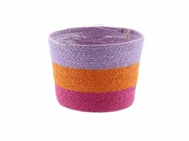 van der Leeden plantenmand seagrass 14x12cm pink/purple/orange kopen?