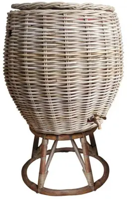 Van der Leeden Rain Barrel Rattan incl. stand 65x90cm Grijs - afbeelding 1