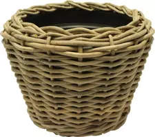 Van der Leeden Rotan Drypot grote plantenmand 57h43cm grijs  - afbeelding 1
