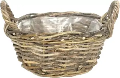 Van der Leeden Rotan grote plantenmand 35x15cm - afbeelding 1