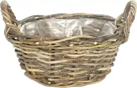 Van der Leeden Rotan grote plantenmand 35x15cm - afbeelding 1