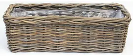 Van der Leeden Rotan plantenbak 60x23x20cm antiek grijs kopen?