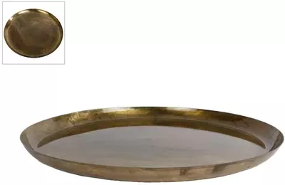Van Manen decoratiebord metaal rond 38x2.5cm goud