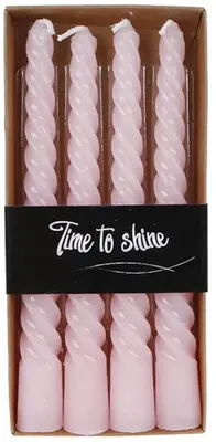 Van Manen dinerkaars twist 20cm ballerina roze 4 stuks