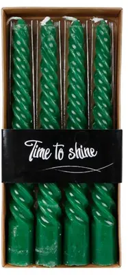 Van Manen dinerkaars twist 20cm dennengroen 4 stuks