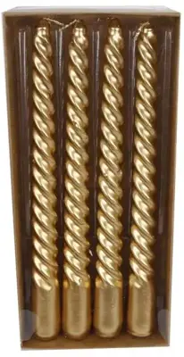 Van Manen dinerkaars twist 20cm goud 4 stuks