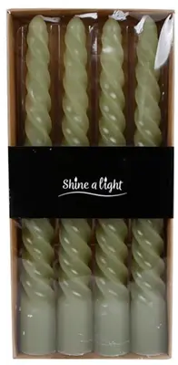 Van Manen dinerkaars twist 20cm groen 4 stuks