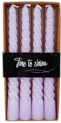 Van Manen dinerkaars twist 20cm lila 4 stuks