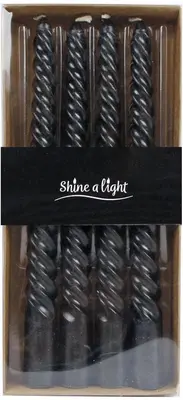 Van Manen dinerkaars twist 20cm zwart 4 stuks