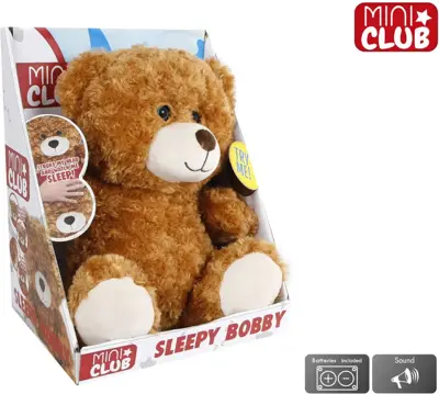 Van Manen knuffel mini club beer interactief 34cm bruin
