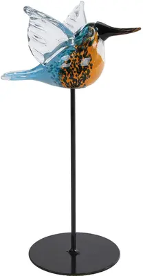 Van Manen ornament glas kingfish 16x17.5x17.5cm bruin, blauw