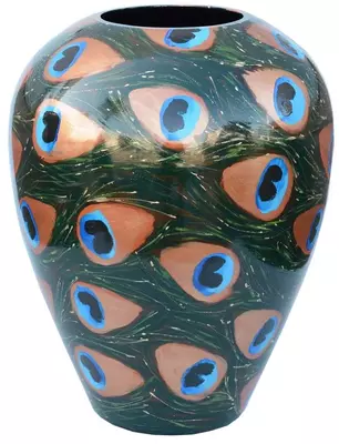 Vase The World vaas glas kander 27.5x35cm blue - afbeelding 2