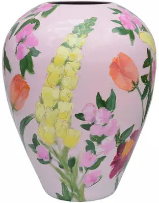 Vase The World vaas glas kander 27.5x35cm pink - afbeelding 2