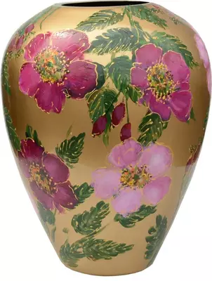Vase The World vaas glas kander rosehip 27.5x35cm gold - afbeelding 2