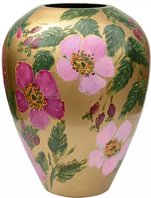 Vase The World vaas glas kander rosehip 27.5x35cm gold - afbeelding 1