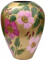 Vase The World vaas glas kander rosehip 27.5x35cm gold - afbeelding 1