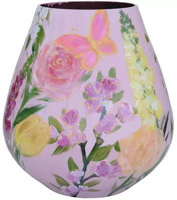Vase The World vaas glas tasman summer flower 26x28cm pink - afbeelding 2