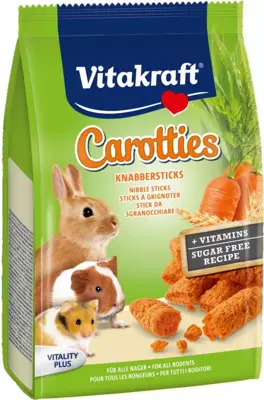 Vitakraft Carotties knabbelsticks dwergkonijn, 50 gram.
