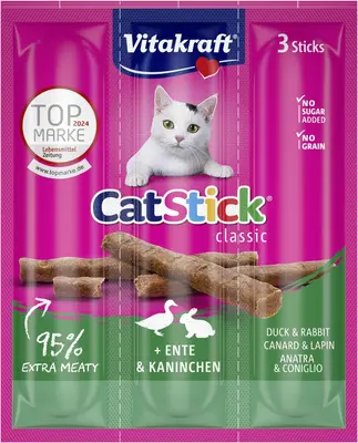 Vitakraft Cat-Stick mini eend & konijn 18g - afbeelding 1
